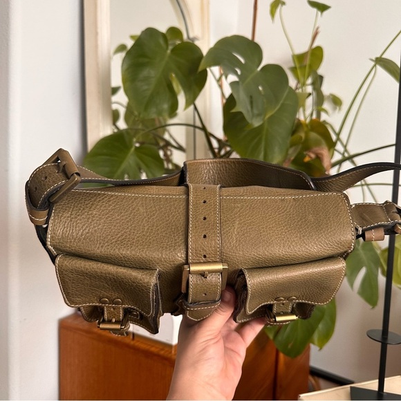 Y2K Rare Mulberry olive green Leather Shoulder Bag - Picture 6 of 10